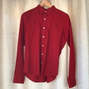 Ralph Lauren red long sleeve button down shirt